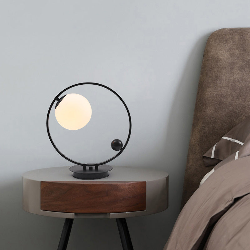 Orb Shade Nightand Light Light Minimaliste Opal Grosted Glass Bedroom Table Lampe
