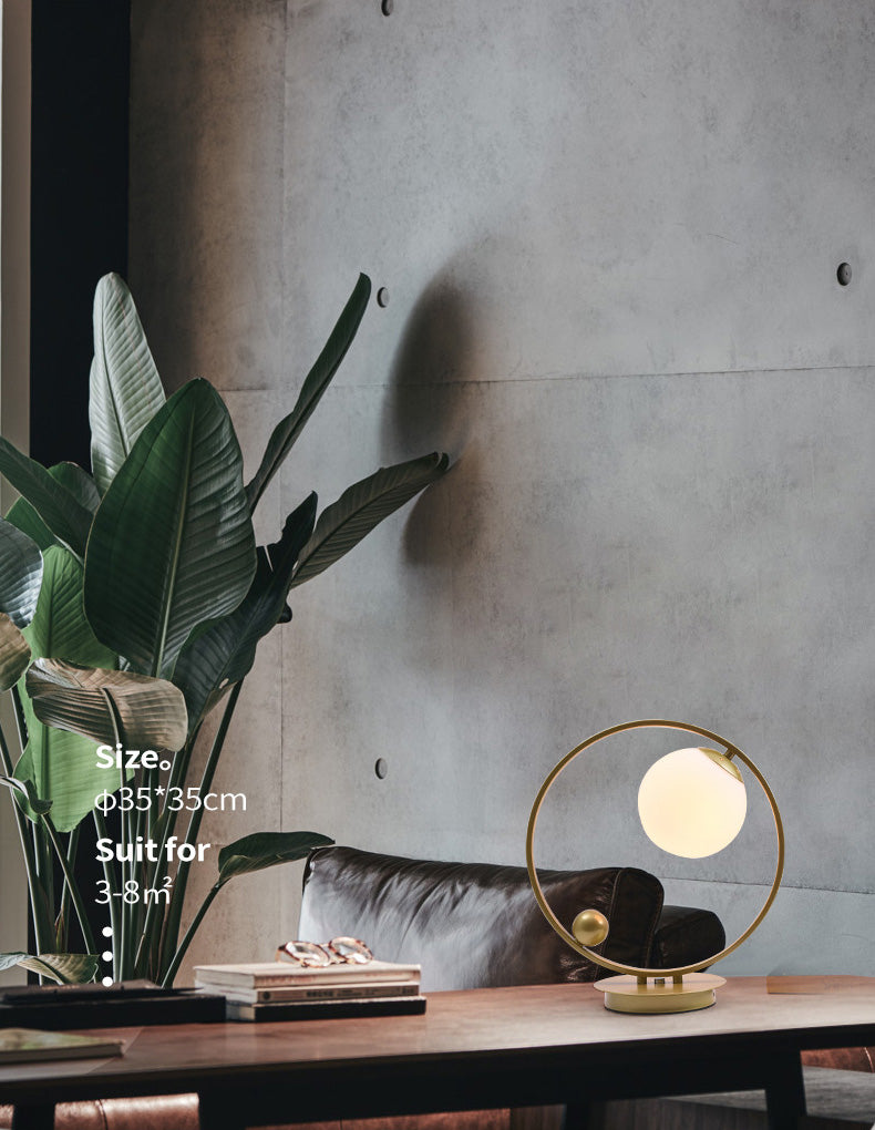 Orb Shade Nightand Light Light Minimaliste Opal Grosted Glass Bedroom Table Lampe