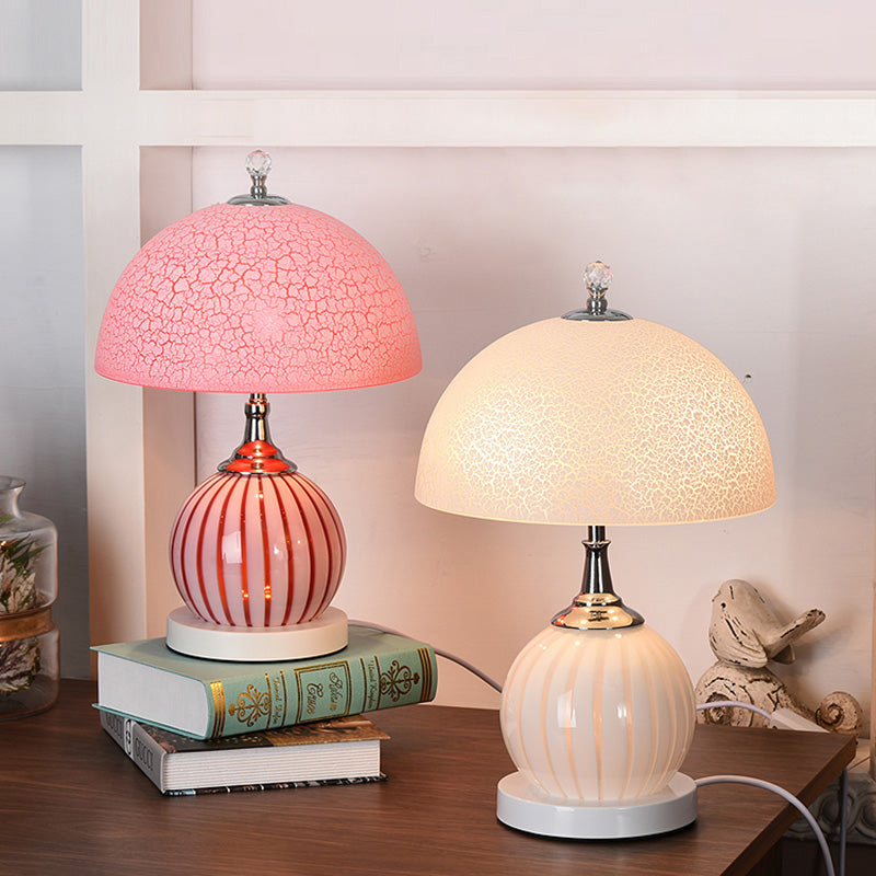 Dome Glass Nightstand Lamp Minimalist 2-Light Table Lighting for Living Room