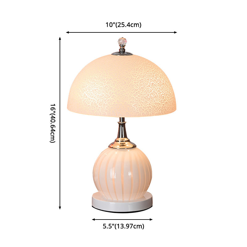 Dome Glass Nightstand Lamp Minimalist 2-Light Table Lighting for Living Room