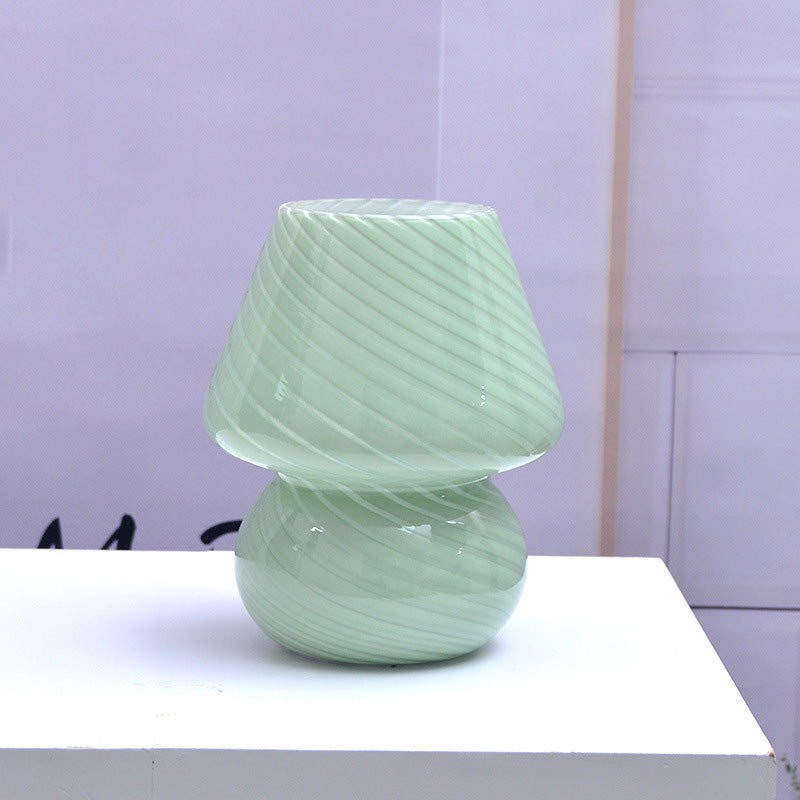 5.9" Wide Mushroom Shaped Mini Table Lamp Modern Style Glass Nightstand Light for Bedroom