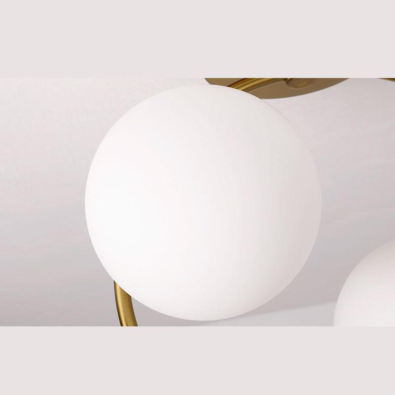 Moderno - Style Semiflush Mount Lighting White Circle Massimale Montato Fixture con vetro Shade