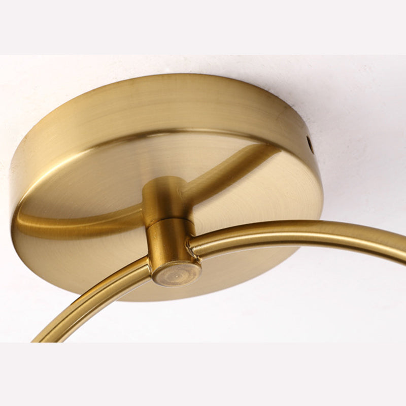 Moderno - Style Semiflush Mount Lighting White Circle Massimale Montato Fixture con vetro Shade
