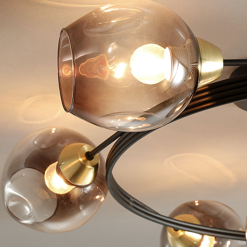Glass Shaded Ceiling Mount Light Fixture Minimalist Semi Flush Mount Ceiling Fixture