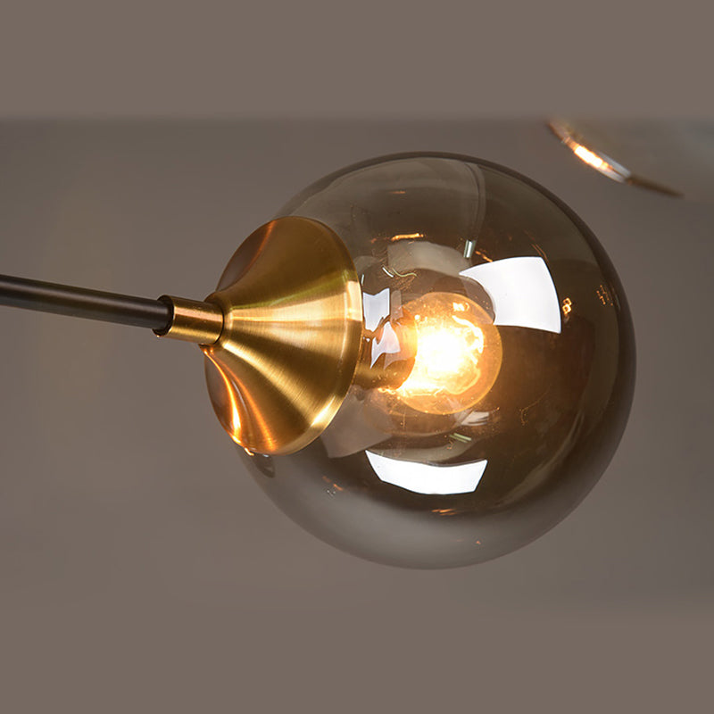 Globe Semi Flush Mount Lighting Minimalist Glass Dinning Room Semi Mount Lighting