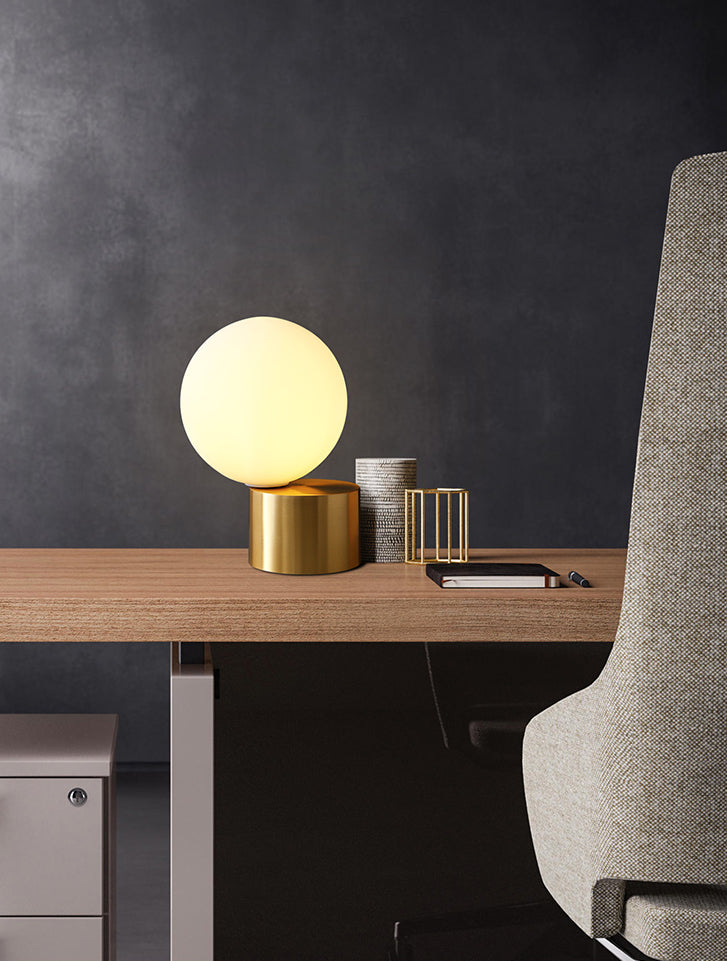 1-Light Spherical Table Lamp Modern Glass Table Light