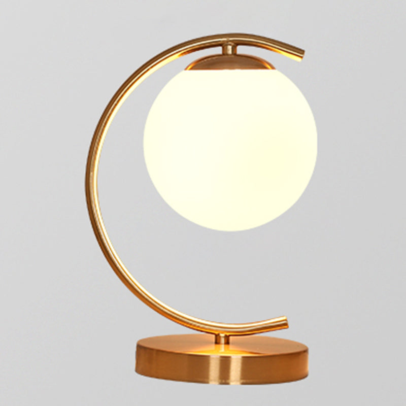 Verre de lampe de table sphérique moderne 1 lumière de table légère