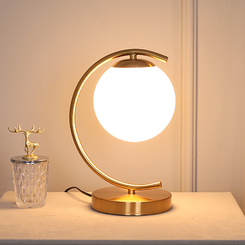 Verre de lampe de table sphérique moderne 1 lumière de table légère