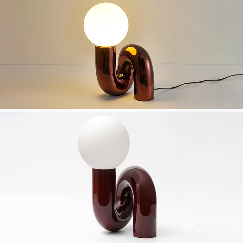 Verre de lampe à table mondiale moderne 1 lumière de table lumineuse