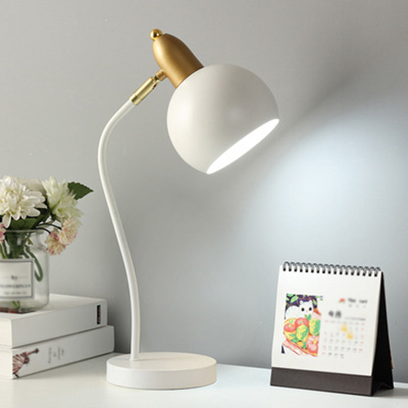 4 Color Optional Macaroon Style Desk Lamp Metal Dome Shade Eye Protection Studying Room Lighting Fixture