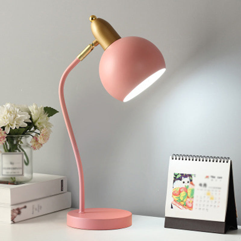 4 Color Optional Macaroon Style Desk Lamp Metal Dome Shade Eye Protection Studying Room Lighting Fixture