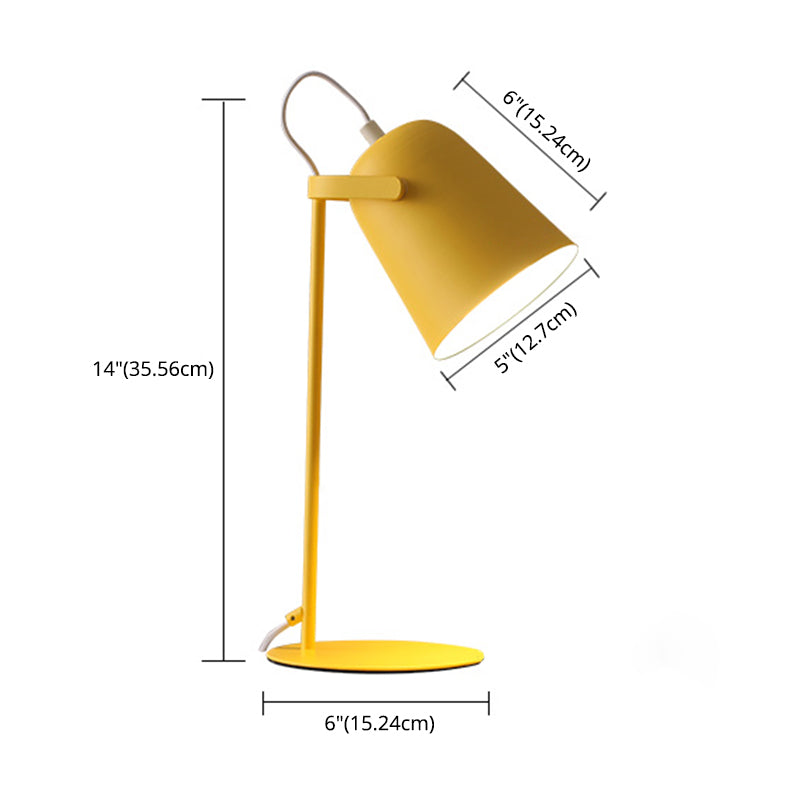 Lampada da tavolo da tavolo da tavolo in stile da 13,7 "sfumatura a campana in metallo semplicità di lettura di lettura per camera da letto