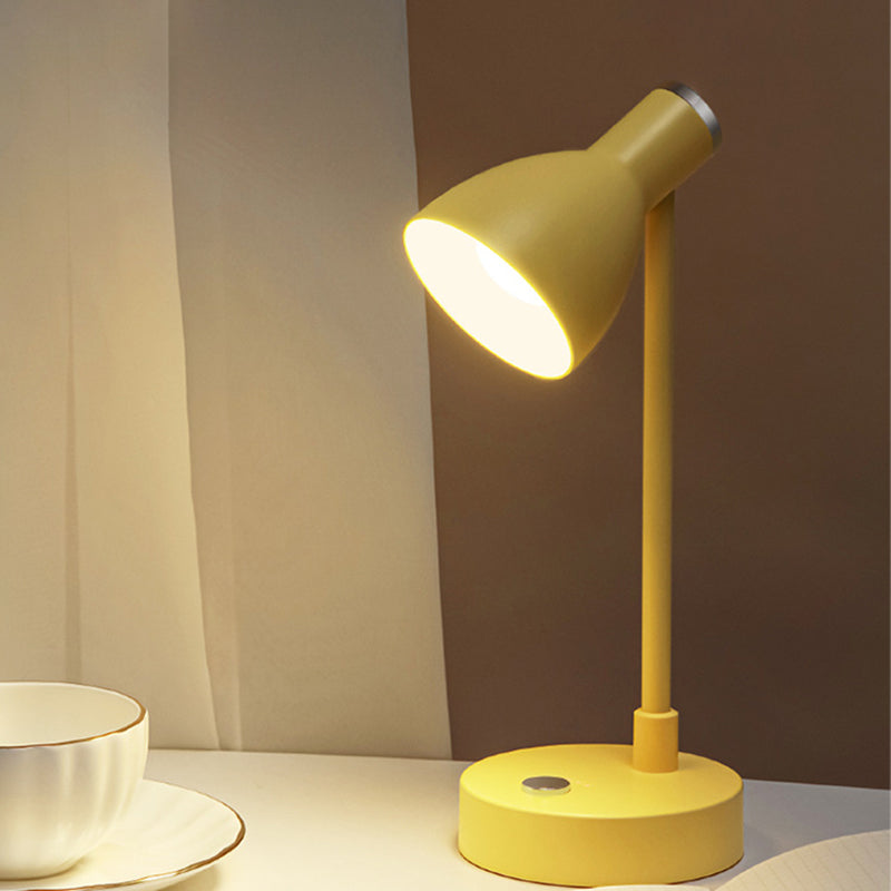 90�� Angle Adjustable Macaroon Table Lamp 4-color Optional Bell Shade Lighting Fixture for Bedroom
