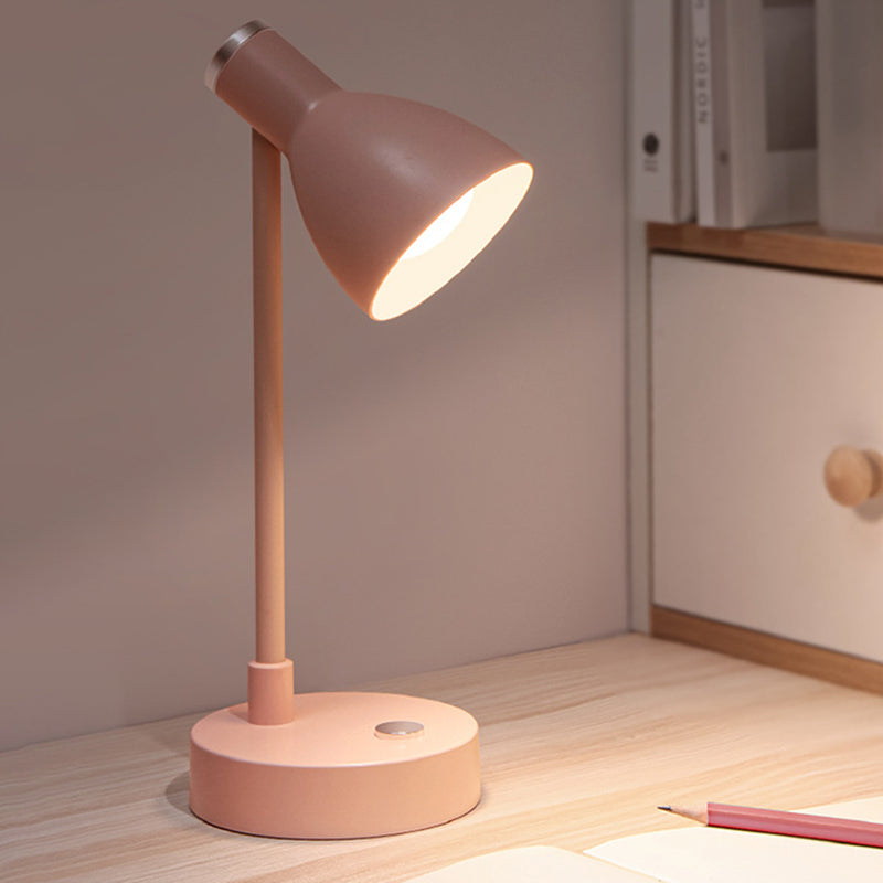 90�� Angle Adjustable Macaroon Table Lamp 4-color Optional Bell Shade Lighting Fixture for Bedroom