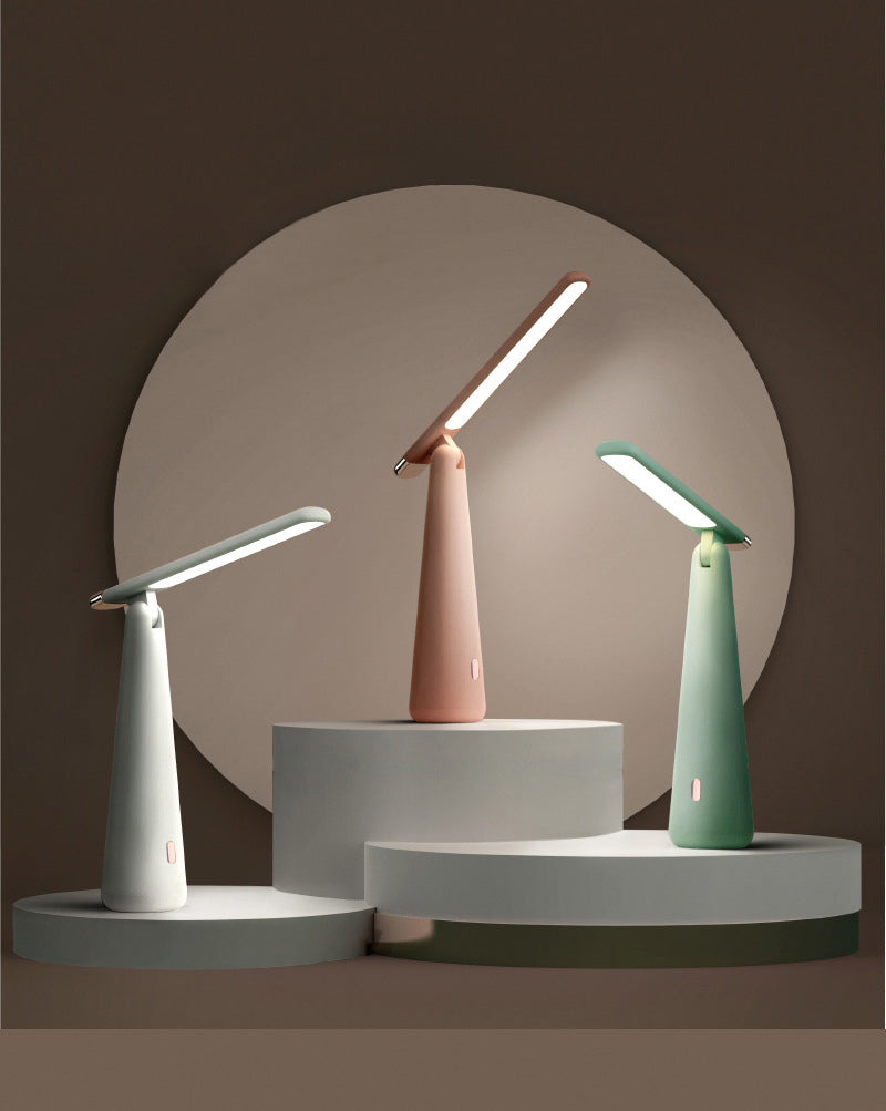 Tapered Collapsible LED Table Lamp Nordic Macaroon Style Dimmable Nightstand Light