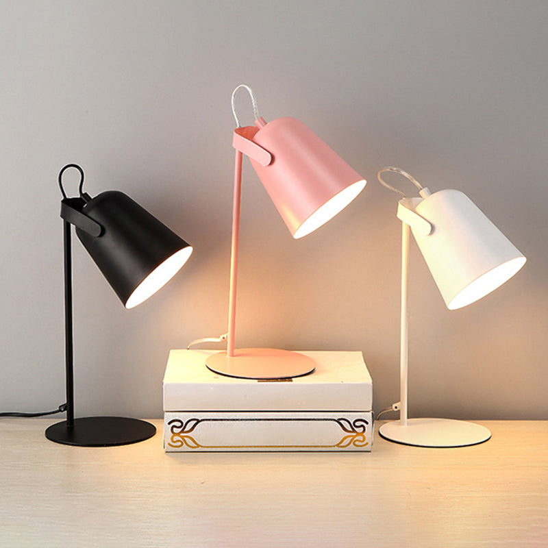 Bell Shade Nordic Style Mini Table Table Lampe 12,5 "Hauteur de lecture de lite de lecture avec base ronde en métal