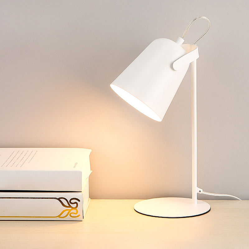 Bell Shade Nordic Style Mini Table Table Lampe 12,5 "Hauteur de lecture de lite de lecture avec base ronde en métal