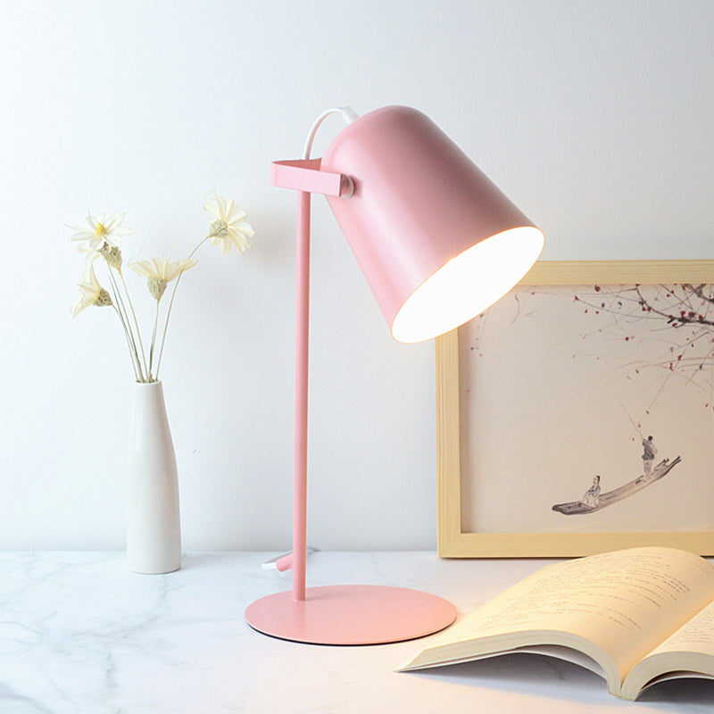 Bell Shade Nordic Style Mini Table Table Lampe 12,5 "Hauteur de lecture de lite de lecture avec base ronde en métal