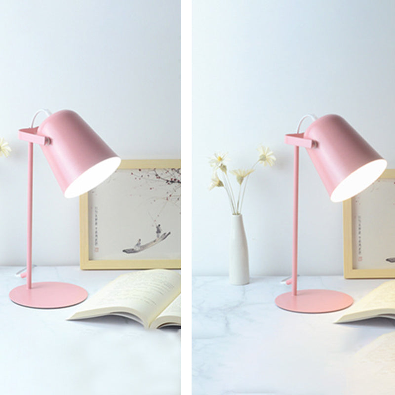 Bell Shade Nordic Style Mini Table Table Lampe 12,5 "Hauteur de lecture de lite de lecture avec base ronde en métal