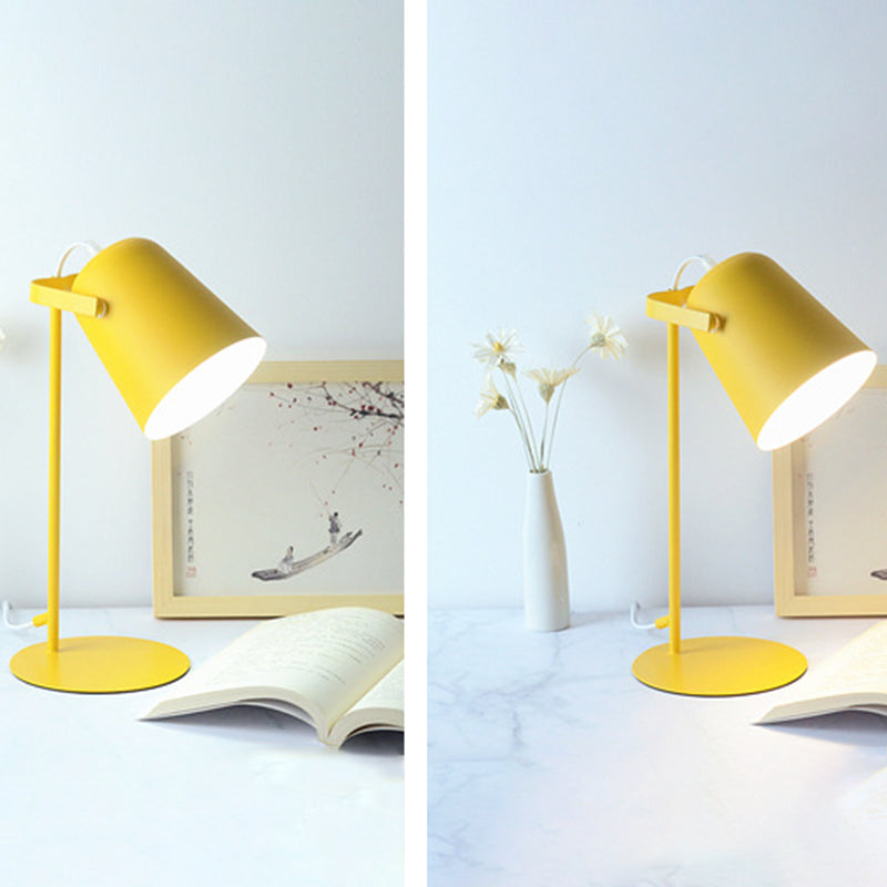 Bell Shade Nordic Style Mini Table Table Lampe 12,5 "Hauteur de lecture de lite de lecture avec base ronde en métal
