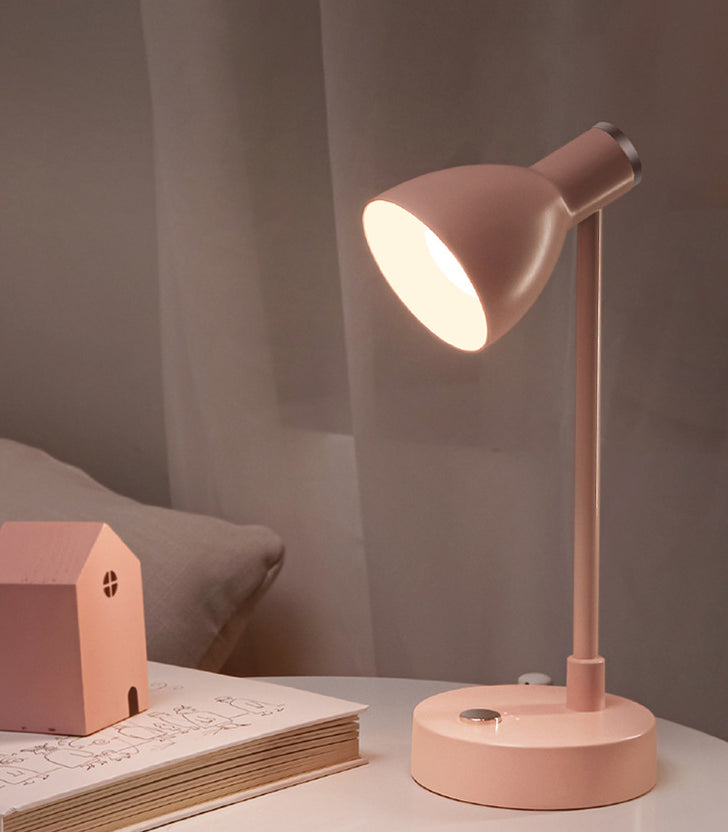 90�� Angle Adjustable Macaroon Table Lamp 4-color Optional Bell Shade Lighting Fixture for Bedroom