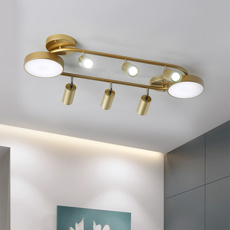 Round Metal semifulco Modernista a 8 teste Oro vicino alla lampada del soffitto per sala da pranzo