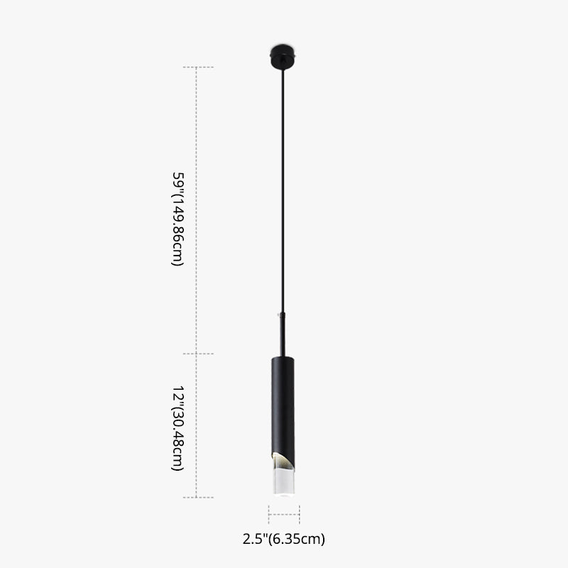 Modern Minimalist Style Tubes Pendant Lighting Fixtures Acrylic 1 Light Ceiling Lamp