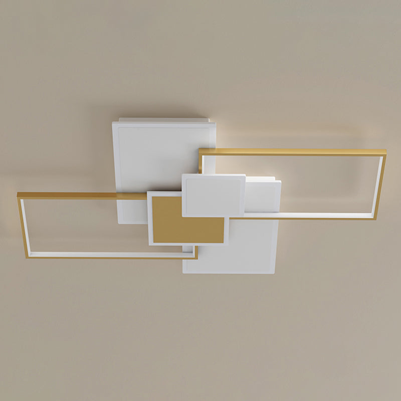 Salon nouveau moderne LED plafonnier acrylique géométrique 6 lumières plafonnier