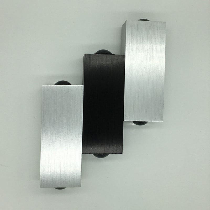 3 combinazione rettangolare a LED SCONCE SCONCE a 6 luci a 6 luci moderne lampada a parete in alluminio spazzolato in luce bianca calda