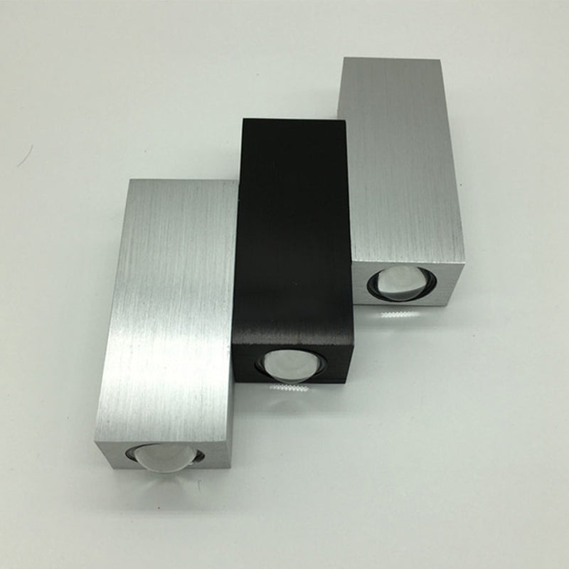 3 combinazione rettangolare a LED SCONCE SCONCE a 6 luci a 6 luci moderne lampada a parete in alluminio spazzolato in luce bianca calda