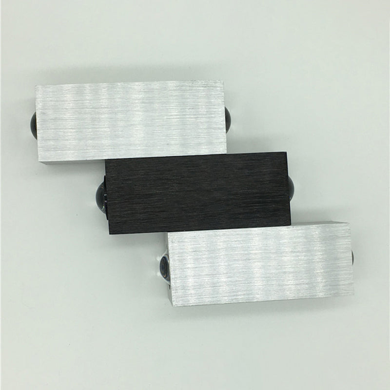 3 combinazione rettangolare a LED SCONCE SCONCE a 6 luci a 6 luci moderne lampada a parete in alluminio spazzolato in luce bianca calda