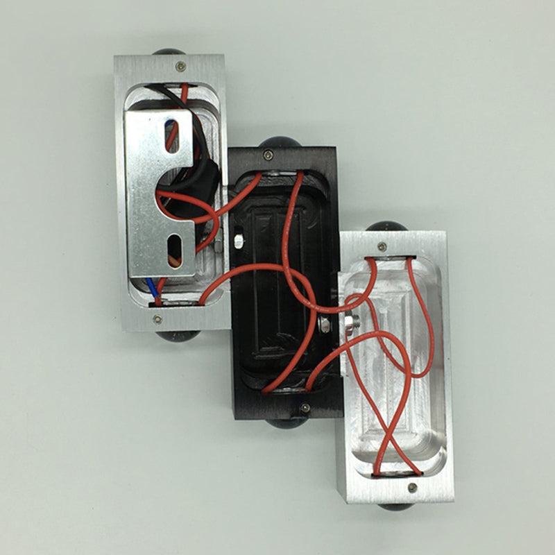 3 Rectangular Combination LED Wall Sconce 6-Lights Modern Style Brushed Aluminum Wall Mount Lamp in Warm White Light