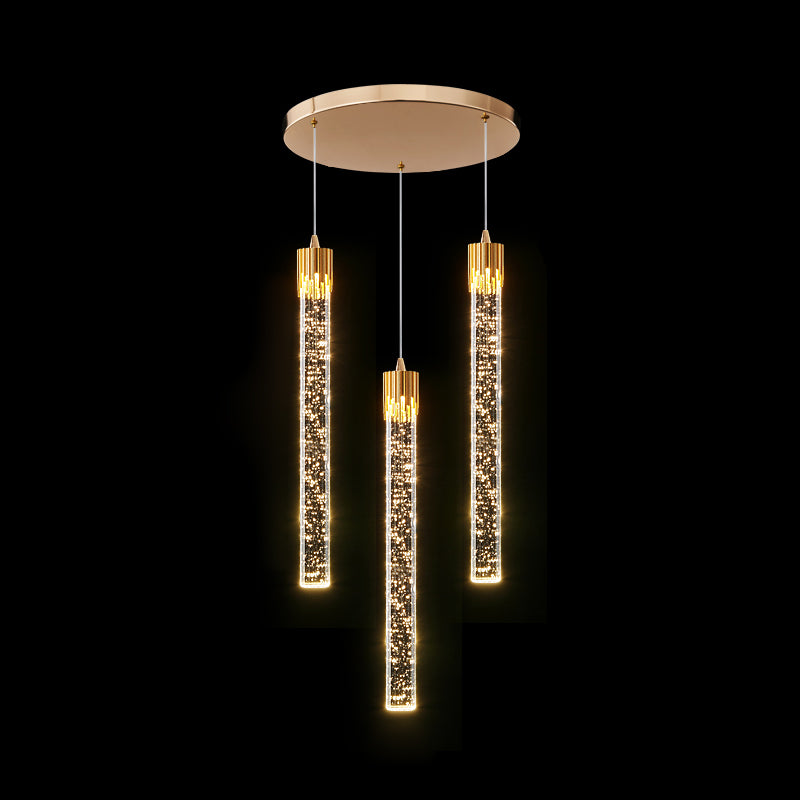 Modern Minimalist Style Tubes Pendant Lighting Fixtures Crystal Ceiling Lamp for Living Room