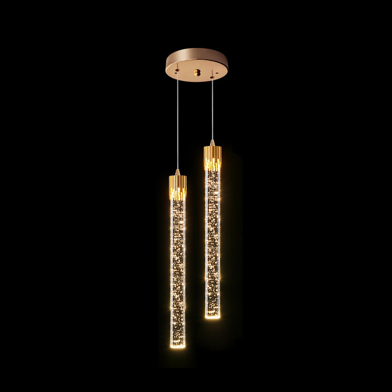 Modern Minimalist Style Tubes Pendant Lighting Fixtures Crystal Ceiling Lamp for Living Room
