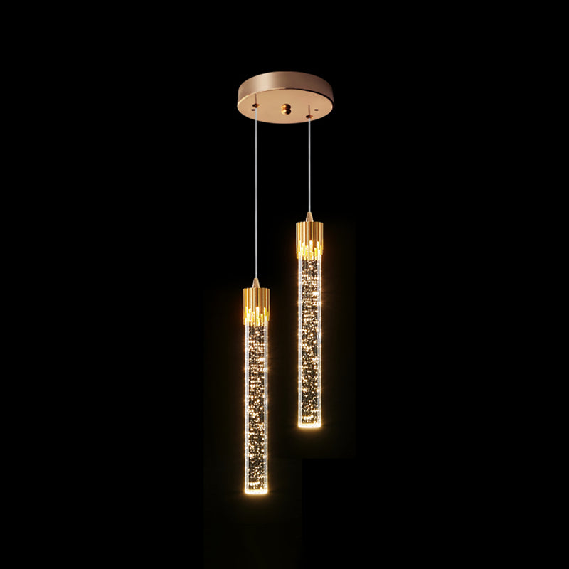 Modern Minimalist Style Tubes Pendant Lighting Fixtures Crystal Ceiling Lamp for Living Room