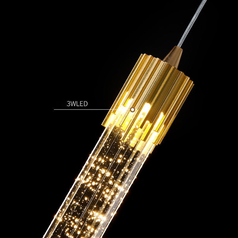 Modern Minimalist Style Tubes Pendant Lighting Fixtures Crystal Ceiling Lamp for Living Room