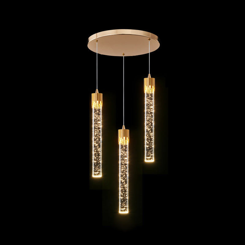 Modern Minimalist Style Tubes Pendant Lighting Fixtures Crystal Ceiling Lamp for Living Room