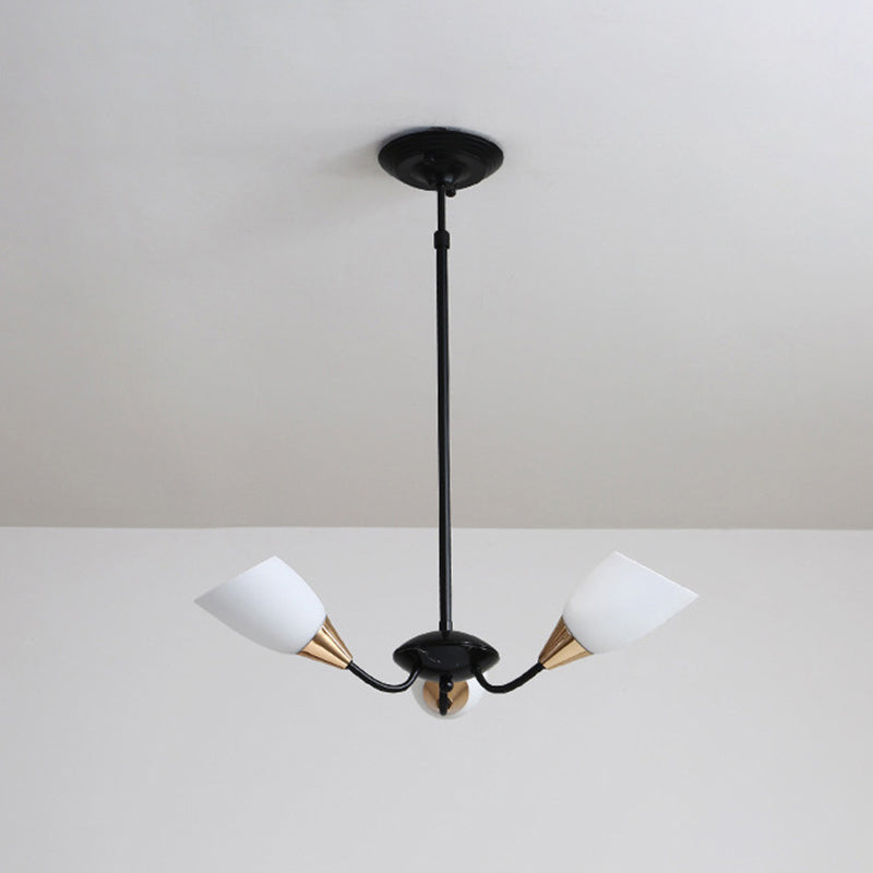 Luce il lampadario smussate Luce bianca moderna 3/6/8 teste nere a soffitto appeso con design Starburst