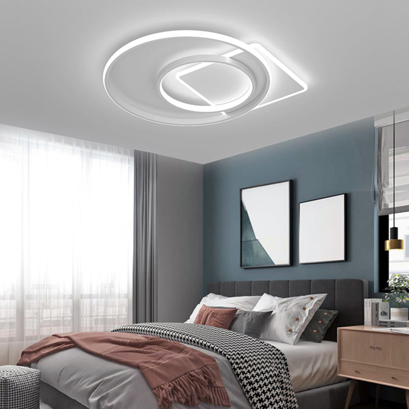 Lámpara de techo moderna geométrica con luz empotrada LED para sala de estar de hierro forjado