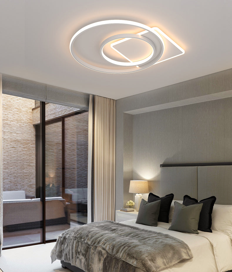 Lámpara de techo moderna geométrica con luz empotrada LED para sala de estar de hierro forjado