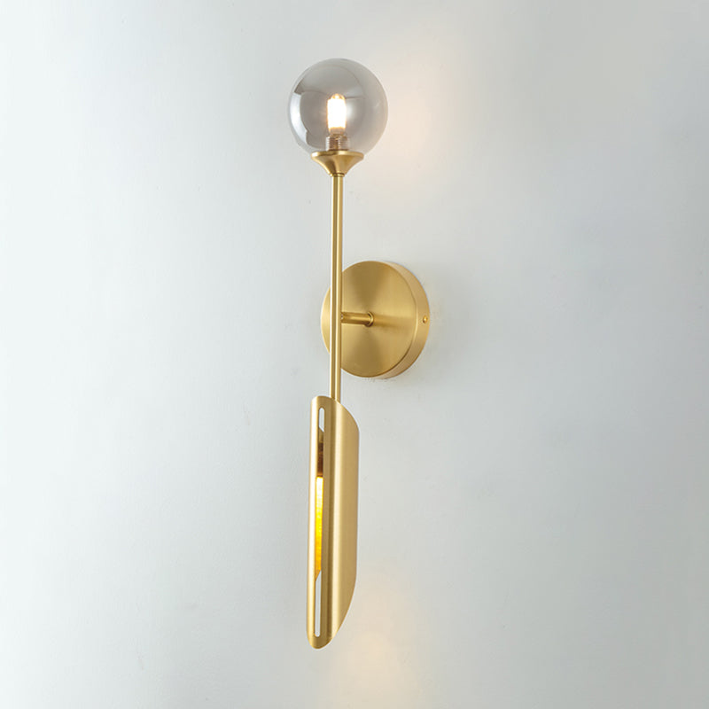 Modern Style Wall Sconce 2 Light Glass Globe Wall Sconce Lighting for Bedroom