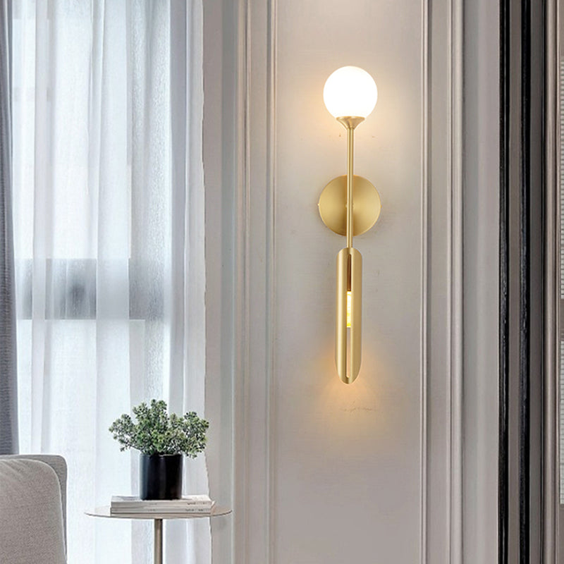 Modern Style Wall Sconce 2 Light Glass Globe Wall Sconce Lighting for Bedroom