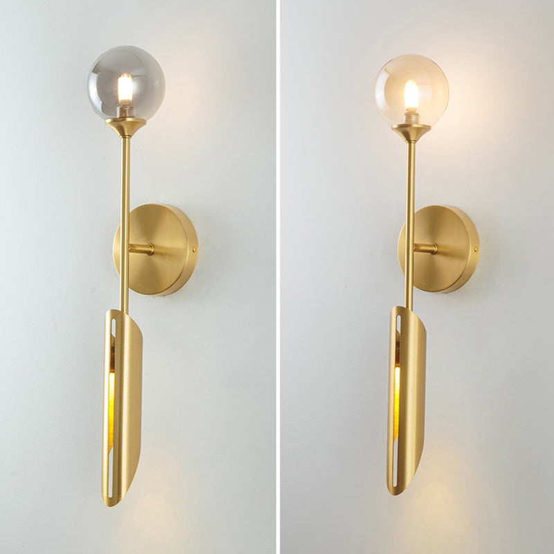Modern Style Wall Sconce 2 Light Glass Globe Wall Sconce Lighting for Bedroom