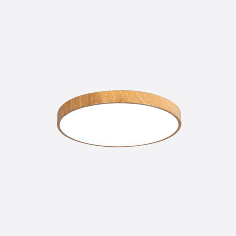 Plafonnier LED circulaire couleur rondin, plafonnier en fer forgé de Style concis moderne pour salon