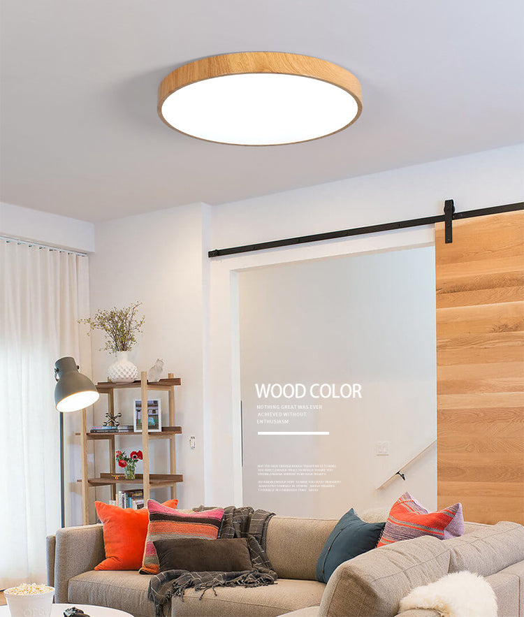 Montaje empotrado LED circular de color de registro en luz de techo de hierro forjado de estilo conciso moderno para sala de estar