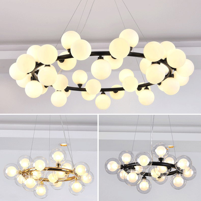 Lumo a sospensione lampadario molecolare Luce di vetro in stile moderno Apparecchio di illuminazione