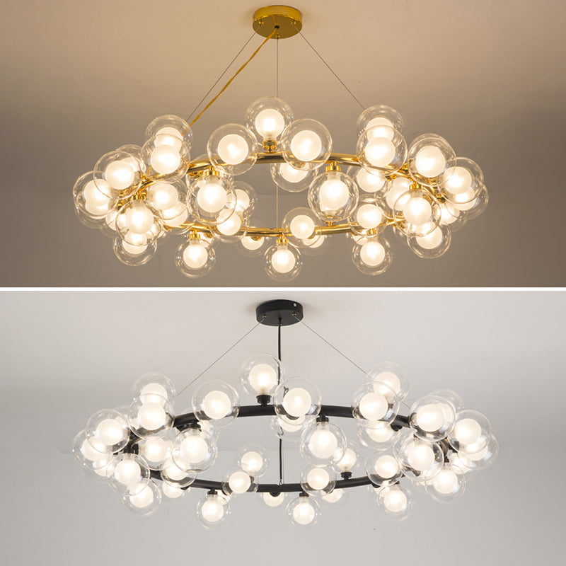 Lumo a sospensione lampadario molecolare Luce di vetro in stile moderno Apparecchio di illuminazione