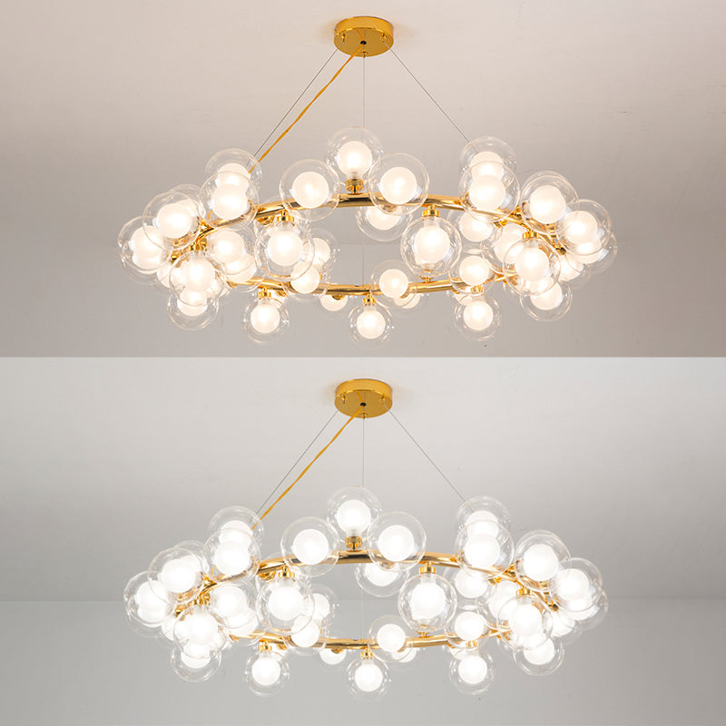 Lumo a sospensione lampadario molecolare Luce di vetro in stile moderno Apparecchio di illuminazione