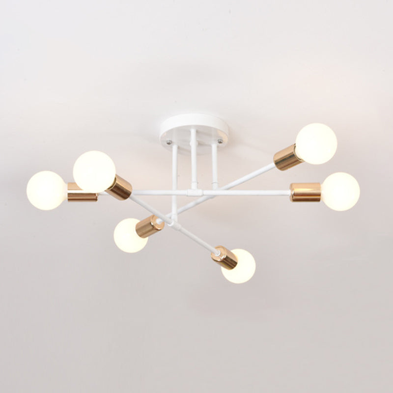 Sputnik Semi Flush Light Fixture Minimalist Style Metal Semi Flush Mount Ceiling Fixture