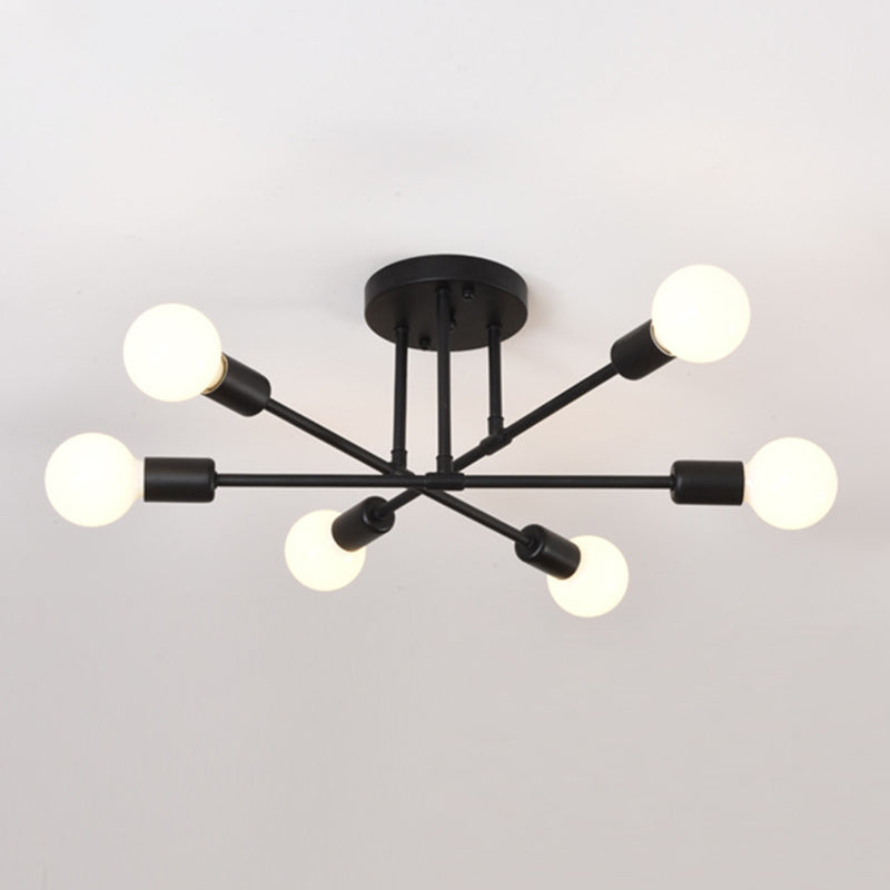 Sputnik Semi Flush Light Fixture Minimalist Style Metal Semi Flush Mount Ceiling Fixture